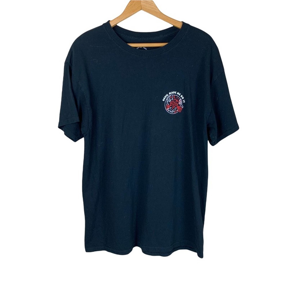 Last Call Co. The Devil Made Me Do It Black Crewneck Graphic Tee